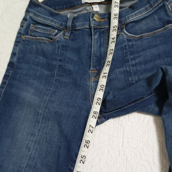 Frame Le Skinny De Jeanne Mid-Rise Jeans With Ankle Zippers Size 26 Womens - Picture 11 of 12